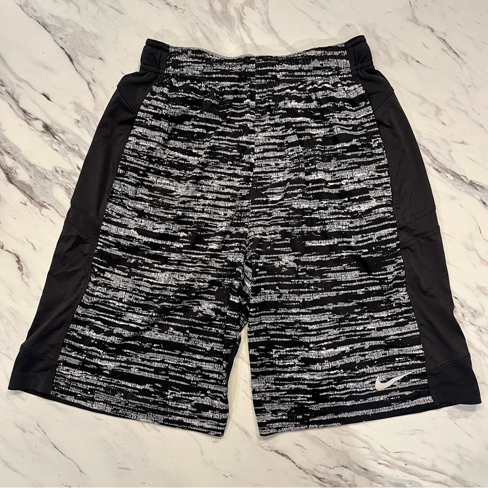 Nike Men's Small Dri Fit Athletic Basketball Running Shorts Black Gray EUC